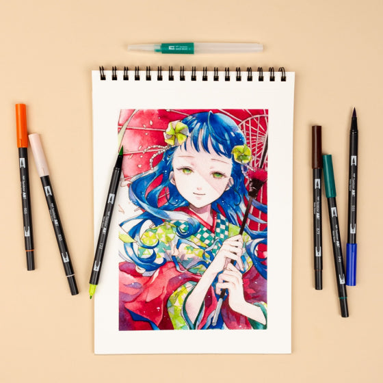 Tombow - Dual Brush Pen Set 6 - Manga Set - Wind