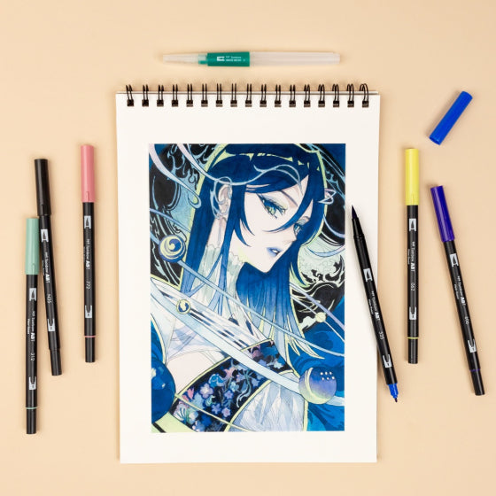 Tombow - Dual Brush Pen Set 6 - Manga Set - Moon