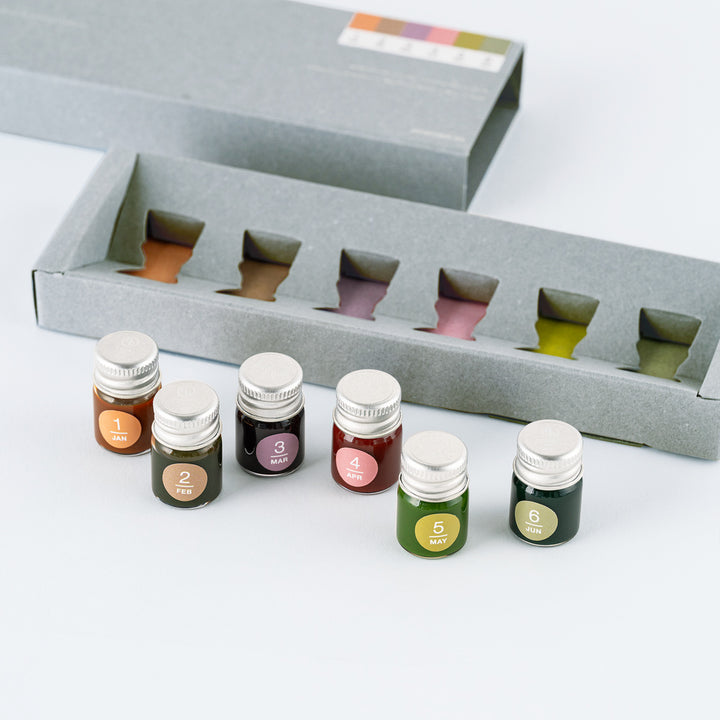 Hobonichi 2027 - Kakimori x TSUKI no IRO: Mini Ink Bottle Set (Jan-Jun)