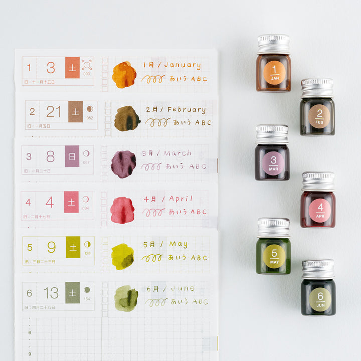 Hobonichi 2027 - Kakimori x TSUKI no IRO: Mini Ink Bottle Set (Jan-Jun)