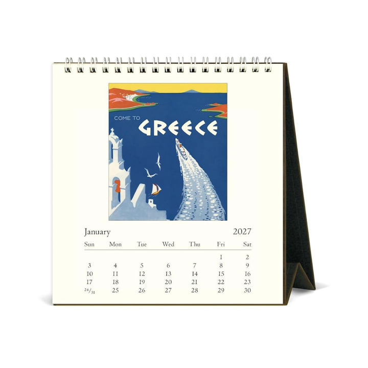 Cavallini & Co - 2027 Desk Calendar - Vintage Travel