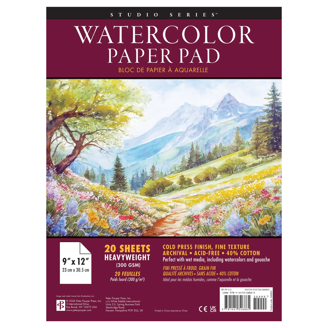 Peter Pauper Press - Studio Series - Watercolor Paper Pad - 20 sheets - 300/GSM