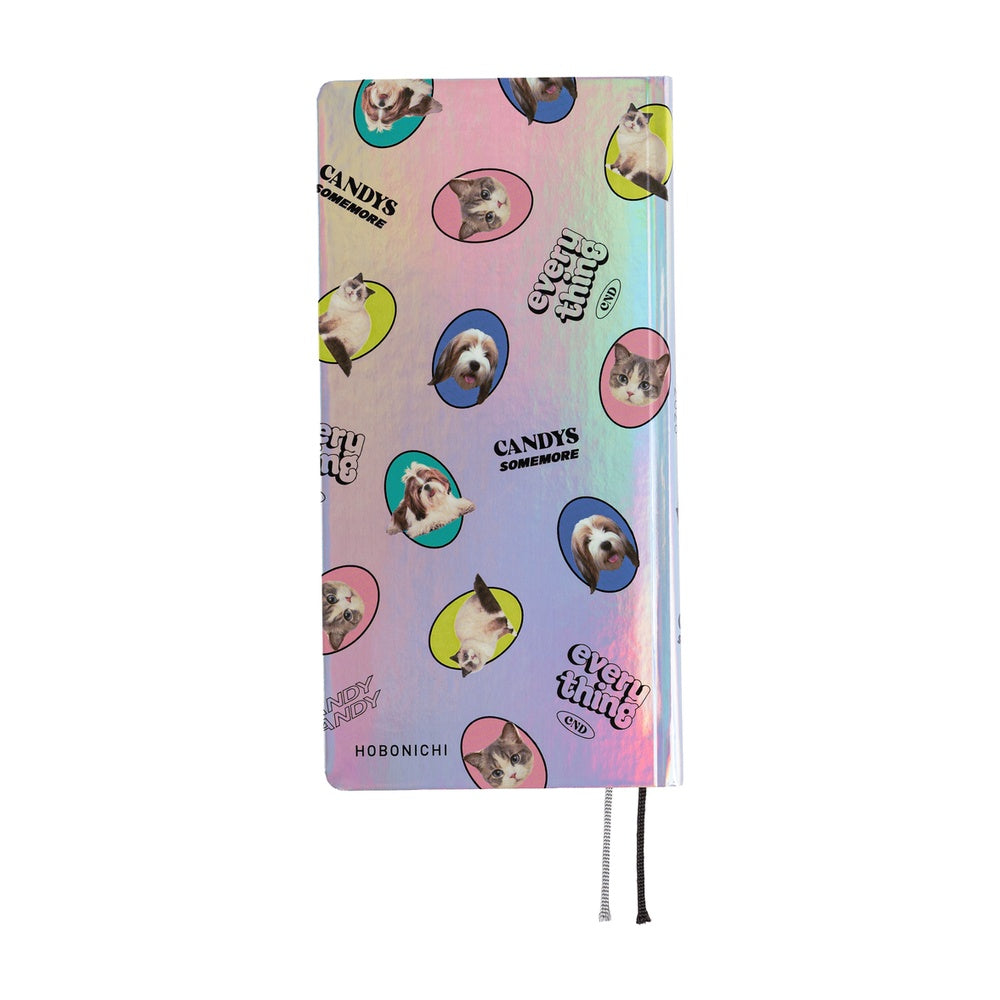 Hobonichi Techo 2026 - Weeks/Wallet Planner Book - Candy Stripper: Random Dog & Cat (Aurora) [English/Tall & Slim/Jan Start]