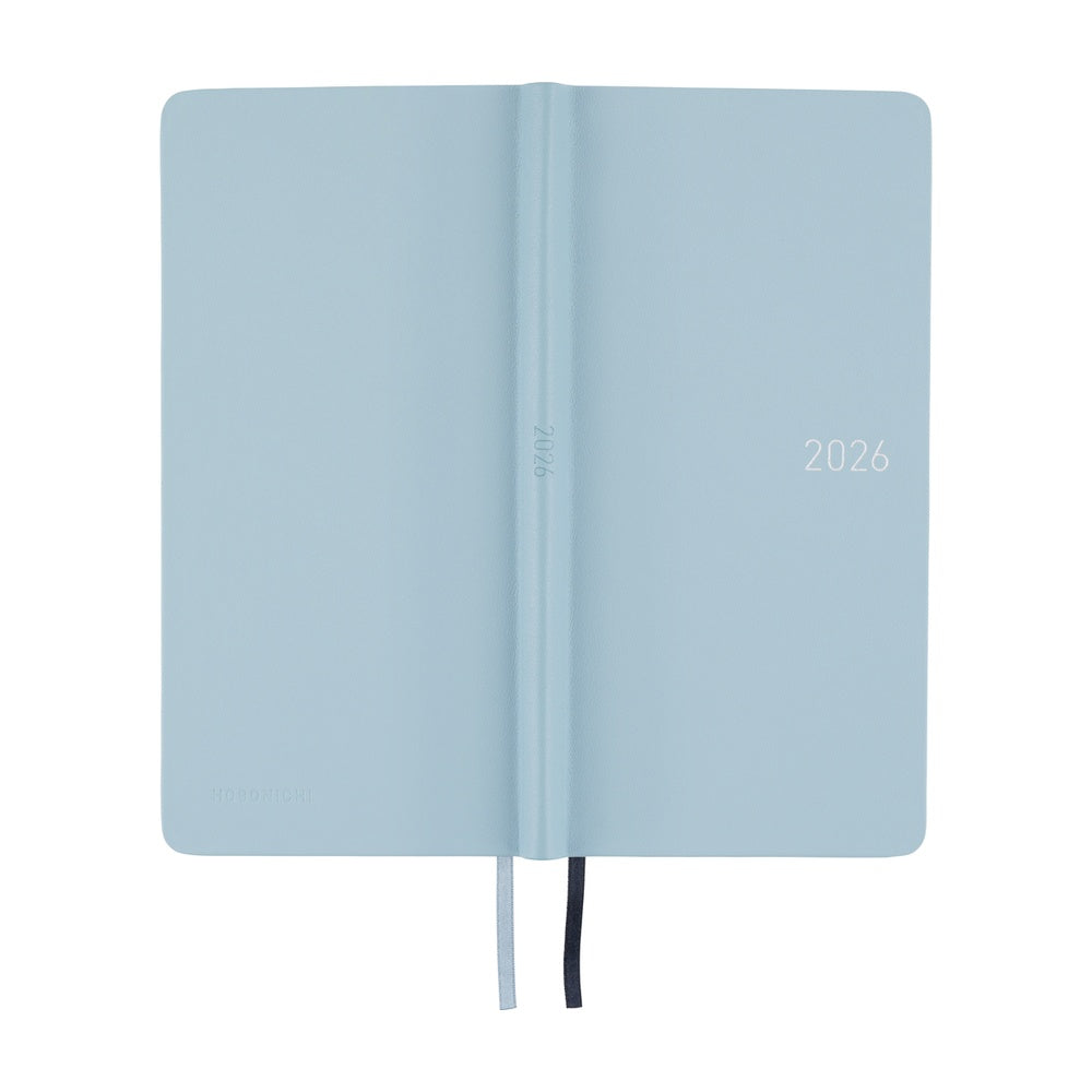 Hobonichi Techo 2026 - Weeks/Wallet Planner Book - Leather: Leather: Snow Blue [English/Tall & Slim/Jan Start] (Copy)