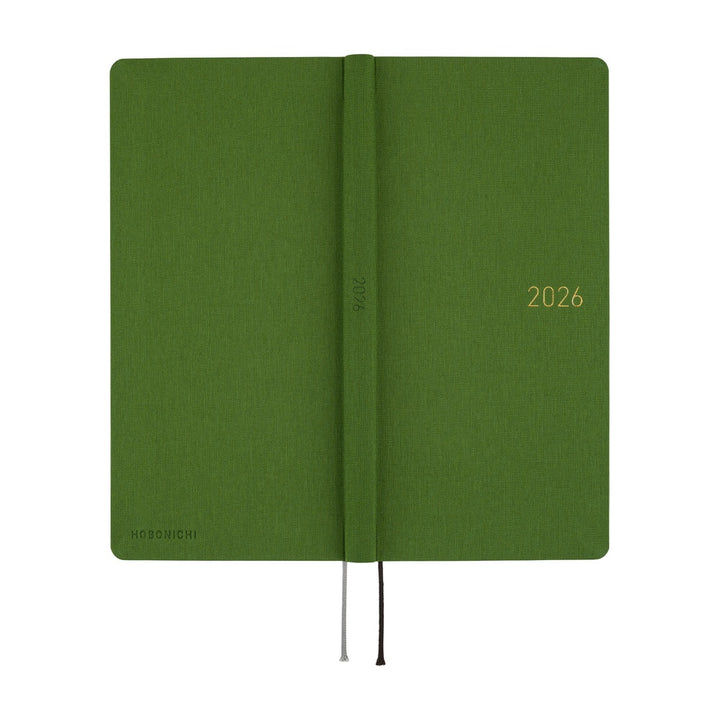 Hobonichi Techo 2026 - Weeks/Wallet Planner Book - Colors: Antique Green  [English/Tall & Slim/Jan Start]