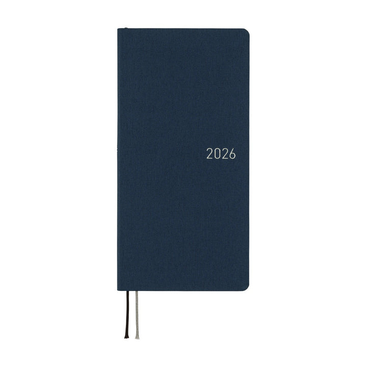 Hobonichi Techo 2026 - Weeks/Wallet Planner Book - Colors: Cosmo Blue [English/Tall & Slim/Jan Start]