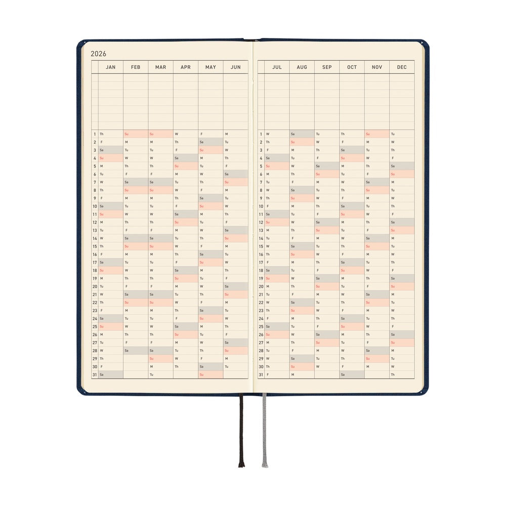 Hobonichi Techo 2026 - Weeks/Wallet Planner Book - Colors: Cosmo Blue [English/Tall & Slim/Jan Start]