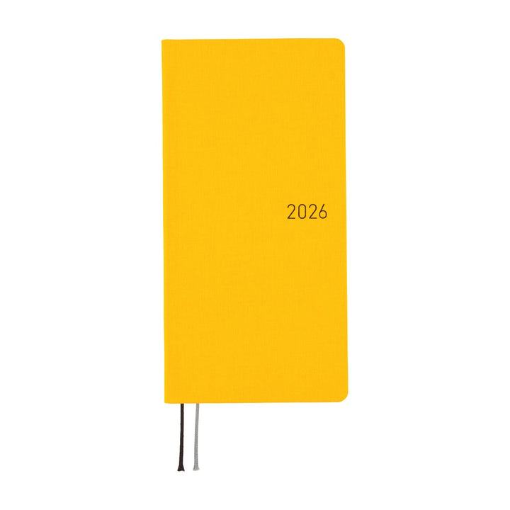 Hobonichi Techo 2026 - Weeks/Wallet Planner Book - Colors: Full Moon Yellow [English/Tall & Slim/Jan Start]