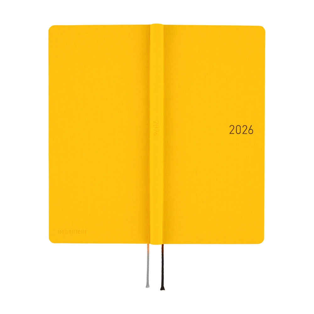 Hobonichi Techo 2026 - Weeks/Wallet Planner Book - Colors: Full Moon Yellow [English/Tall & Slim/Jan Start]