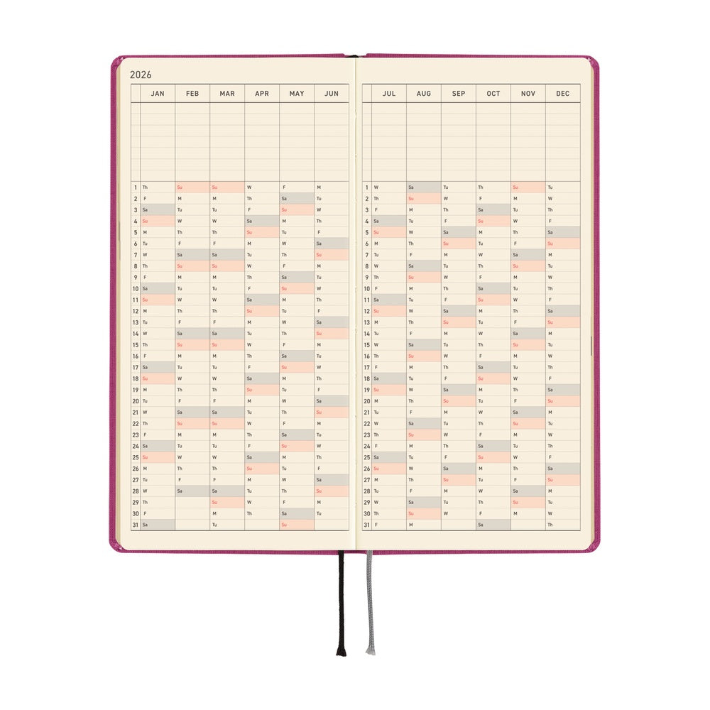 Hobonichi Techo 2026 - Weeks/Wallet Planner Book - Colors: Peony Purple [English/Tall & Slim/Jan Start]