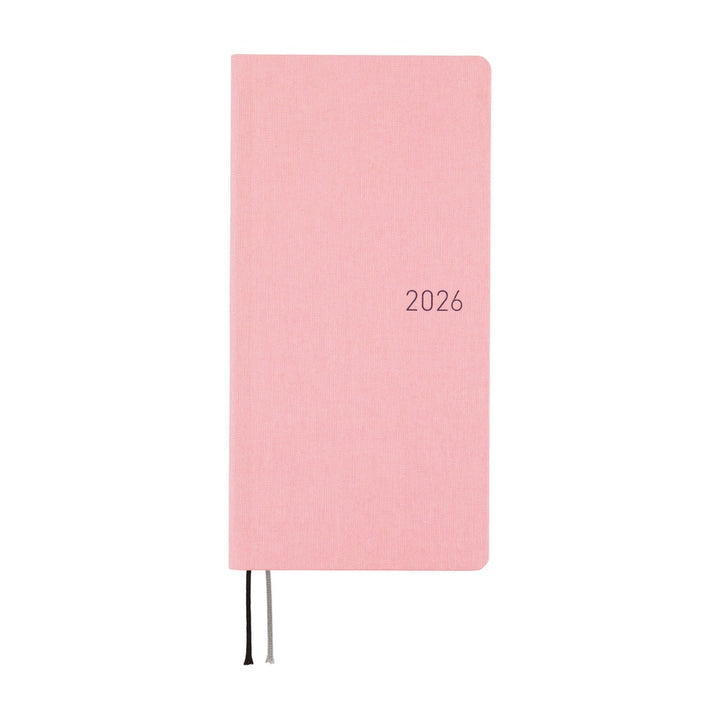 Hobonichi Techo 2026 - Weeks/Wallet Planner Book - Colors: Strawberry Milk [English/Tall & Slim/Jan Start]
