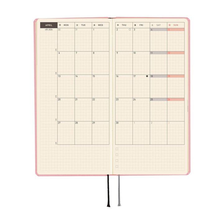 Hobonichi Techo 2026 - Weeks/Wallet Planner Book - Colors: Strawberry Milk [English/Tall & Slim/Jan Start]