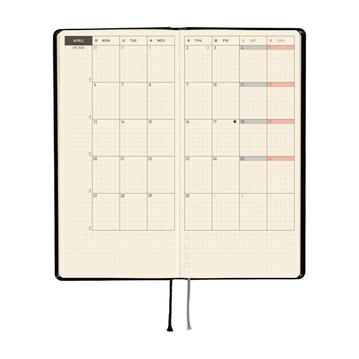 Hobonichi Techo 2026 - Weeks/Wallet Planner Book - Yumi Kitagishi: White Cat’s Daily Life [English/Tall & Slim/Jan Start]