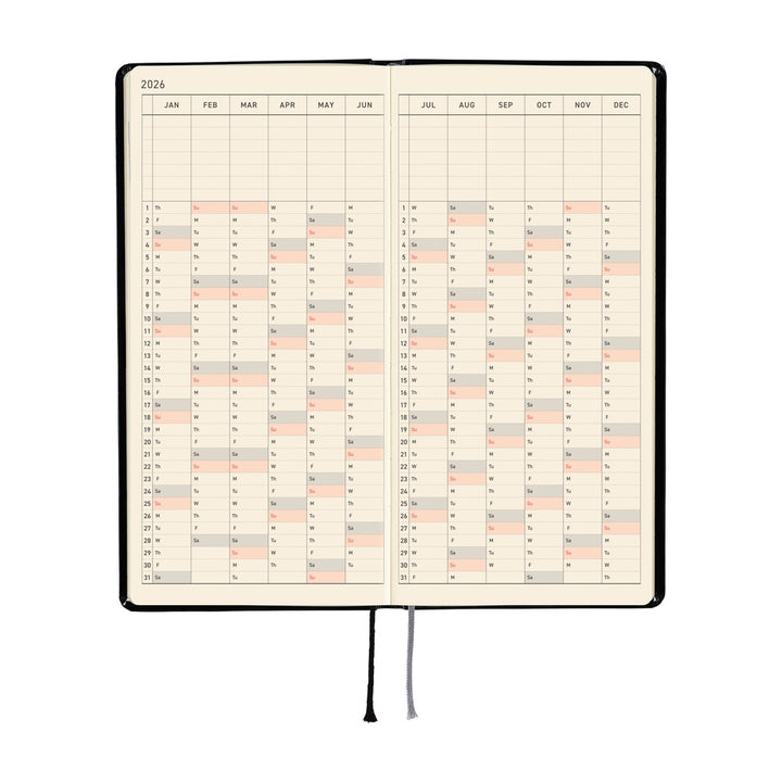 Hobonichi Techo 2026 - Weeks/Wallet Planner Book - Yumi Kitagishi: White Cat’s Daily Life [English/Tall & Slim/Jan Start]