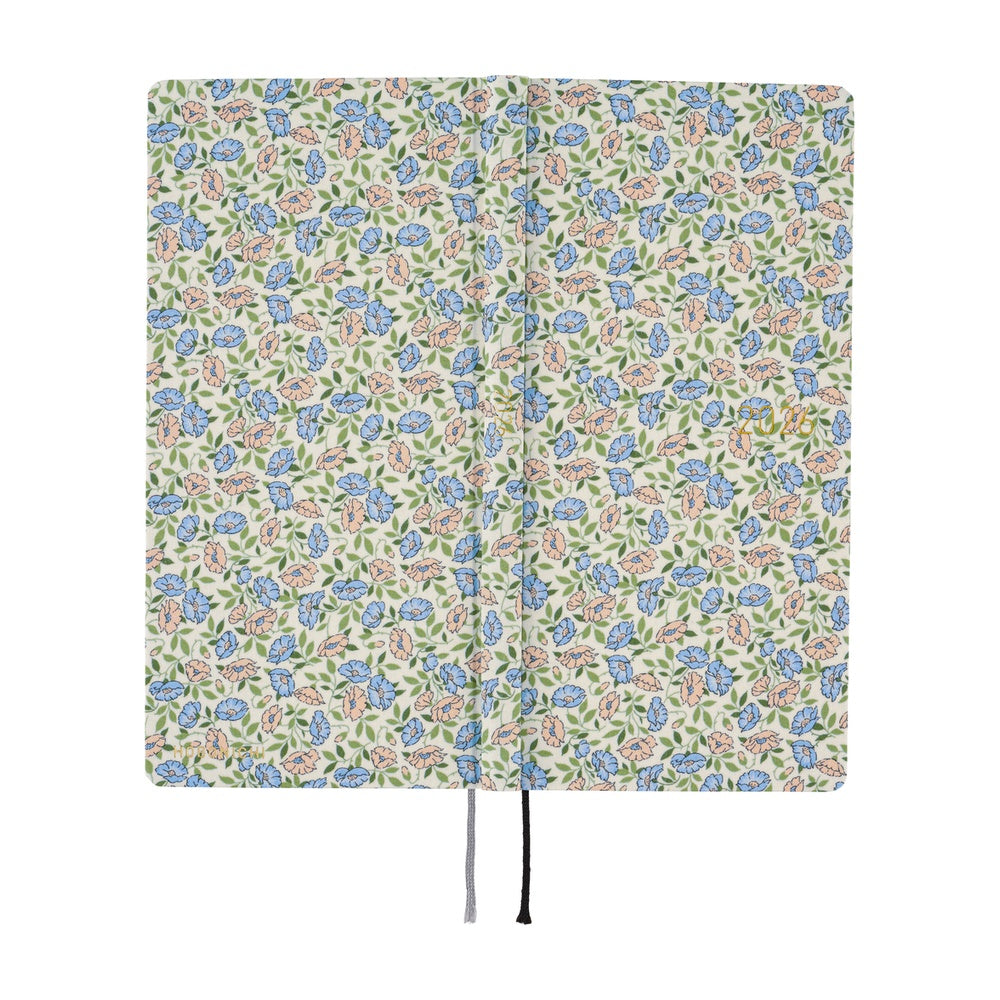 Hobonichi Techo 2026 - Weeks/Wallet Planner Book - Liberty Fabrics: Sasha Kiora [English/Tall & Slim/Jan Start]