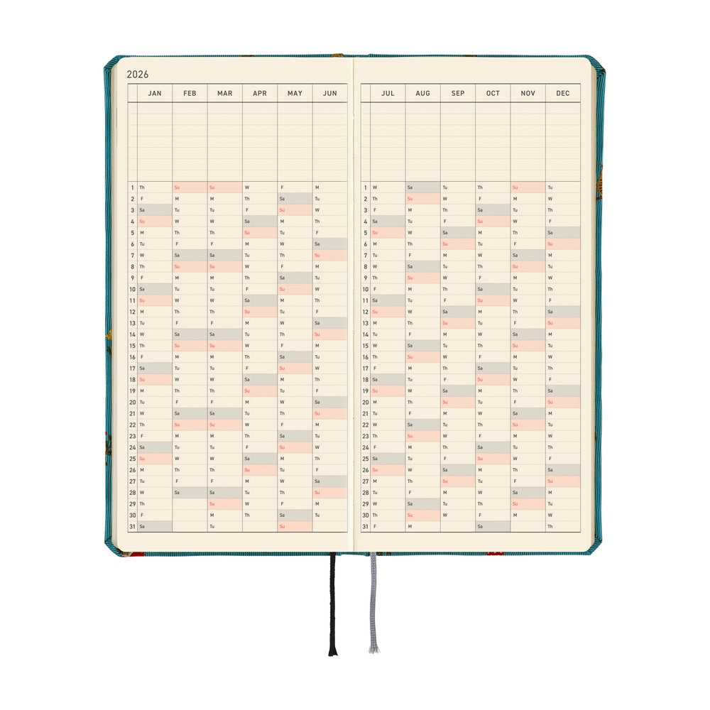 Hobonichi Techo 2026 - Weeks/Wallet Planner Book - Bow & Tie: In the Forest [English/Tall & Slim/Jan Start]