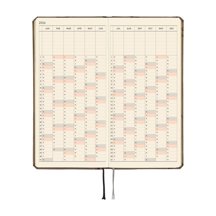 Hobonichi Techo 2026 - Weeks/Wallet Planner Book - Bow & Tie: Galloping Horses [English/Tall & Slim/Jan Start]