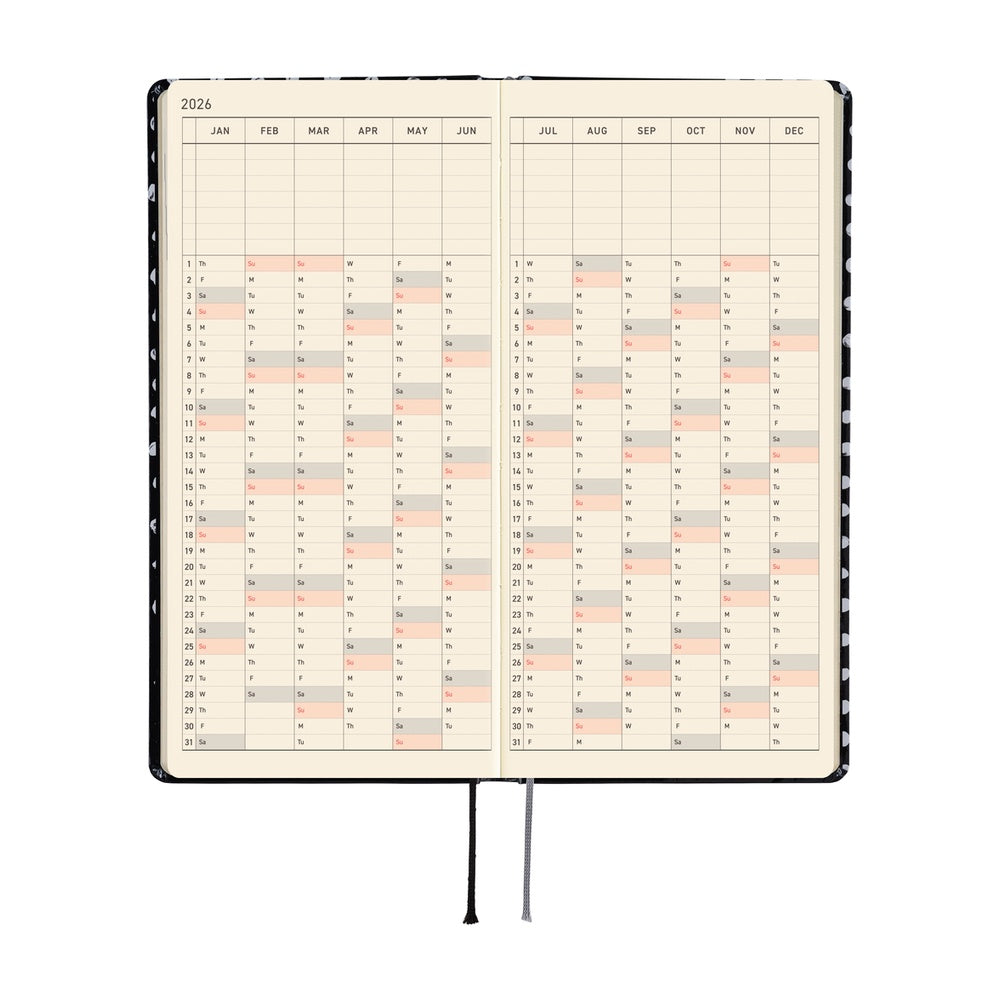 Hobonichi Techo 2026 - Weeks/Wallet Planner Book - Makoto Matsubayashi: Dot [English/Tall & Slim/Jan Start]