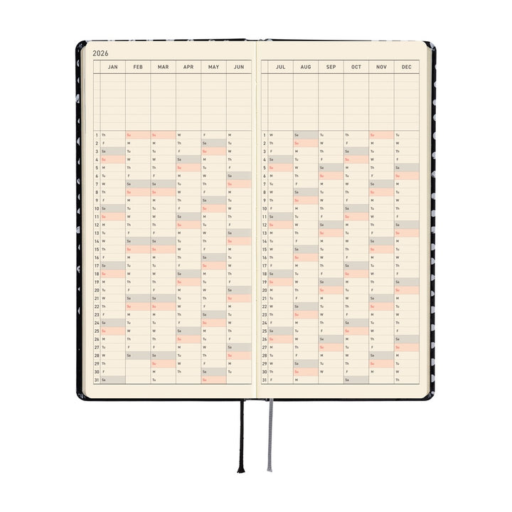 Hobonichi Techo 2026 - Weeks/Wallet Planner Book - Makoto Matsubayashi: Dot [English/Tall & Slim/Jan Start]