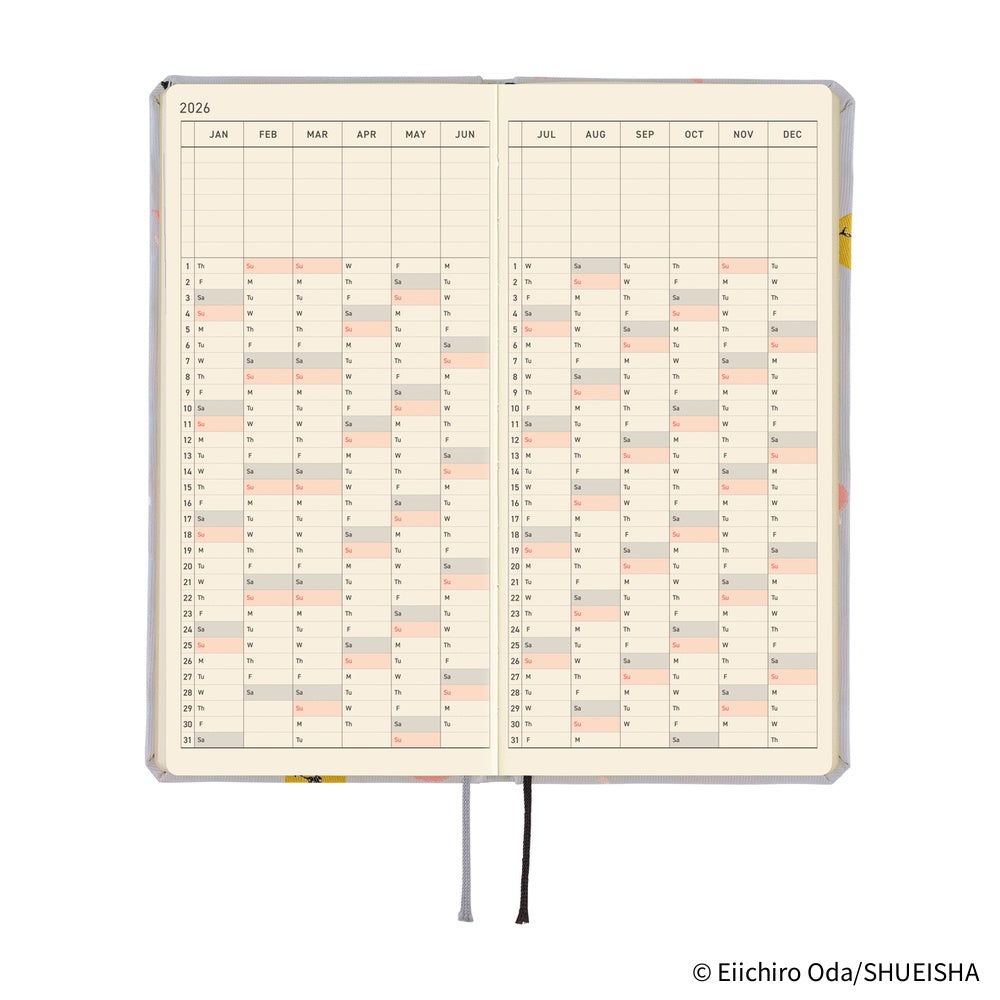 Hobonichi Techo 2026 - Weeks/Wallet Planner Book - ONE PIECE magazine: Hiriluk’s Cherry Blossoms [English/Tall & Slim/Jan Start]