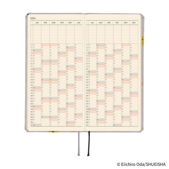 Hobonichi Techo 2026 - Weeks/Wallet Planner Book - ONE PIECE magazine: Hiriluk’s Cherry Blossoms [English/Tall & Slim/Jan Start]