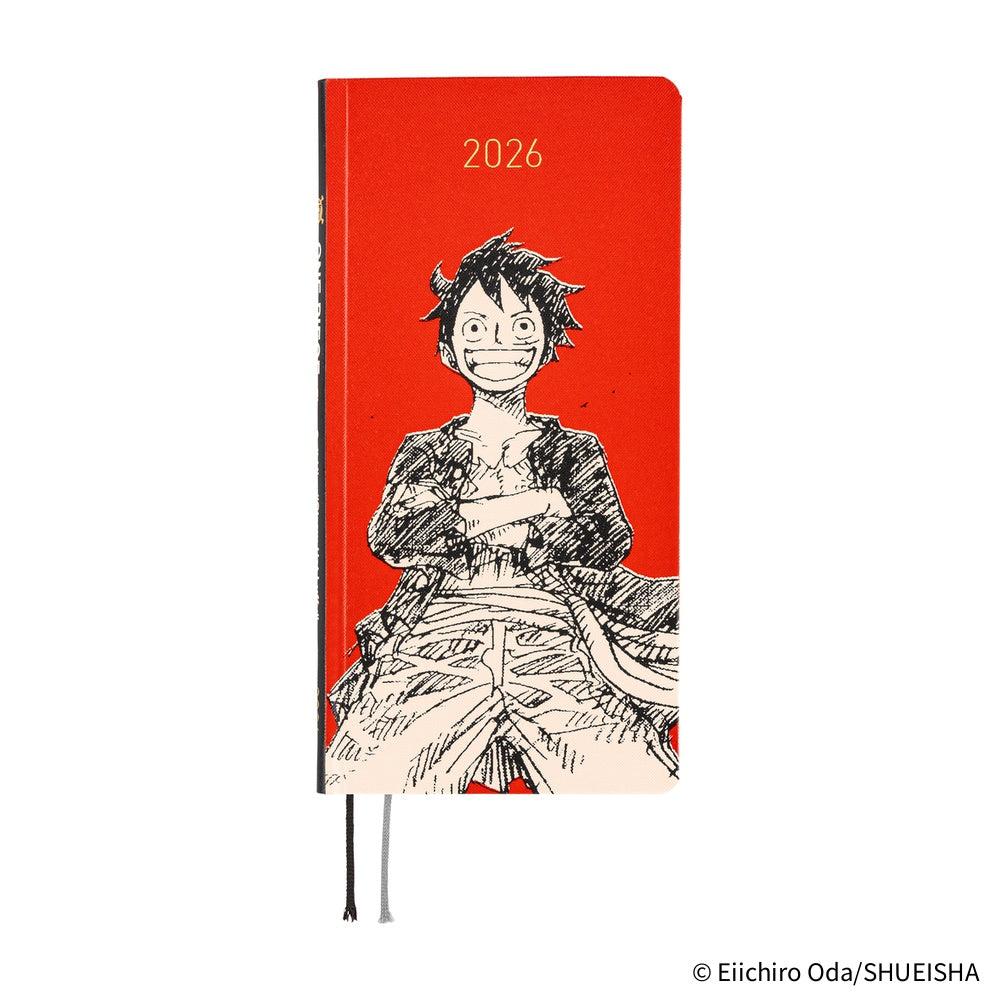 Hobonichi Techo 2026 - Weeks/Wallet Planner Book - ONE PIECE magazine: Straw Hat Luffy (Red) [English/Tall & Slim/Jan Start]
