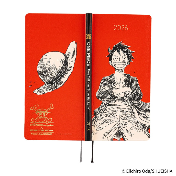 Hobonichi Techo 2026 - Weeks/Wallet Planner Book - ONE PIECE magazine: Straw Hat Luffy (Red) [English/Tall & Slim/Jan Start]