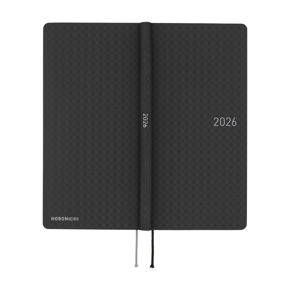 Hobonichi Techo 2026 - Weeks/Wallet Planner Book - Paper Series: Black Gingham [English/Tall & Slim/Jan Start]