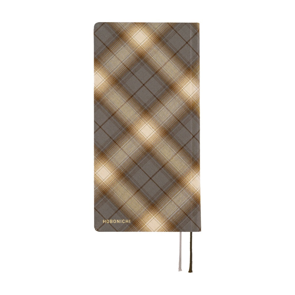 Hobonichi Techo 2026 - Weeks/Wallet Planner Book - Shirt Fabric: Foggy Plaid [English/Tall & Slim/Jan Start]