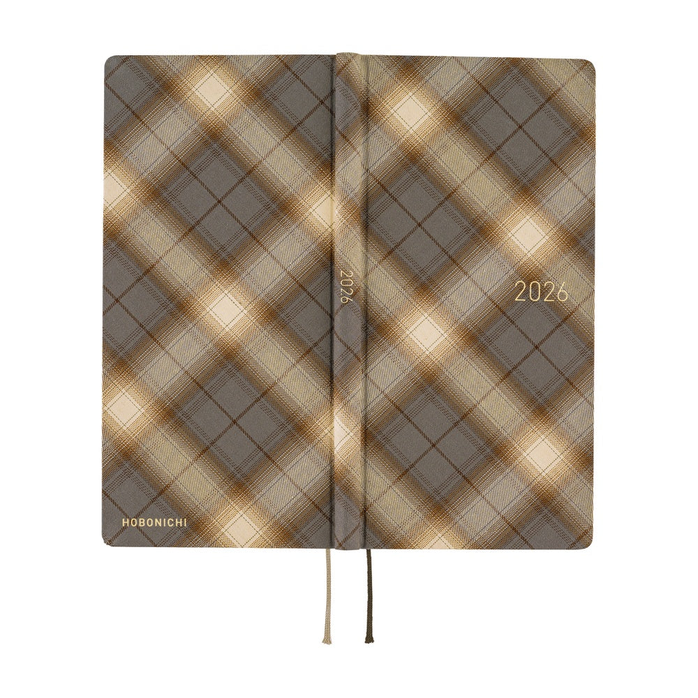 Hobonichi Techo 2026 - Weeks/Wallet Planner Book - Shirt Fabric: Foggy Plaid [English/Tall & Slim/Jan Start]