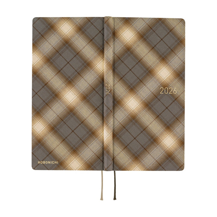 Hobonichi Techo 2026 - Weeks/Wallet Planner Book - Shirt Fabric: Foggy Plaid [English/Tall & Slim/Jan Start]