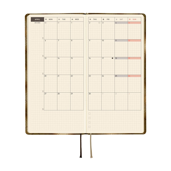 Hobonichi Techo 2026 - Weeks/Wallet Planner Book - Shirt Fabric: Foggy Plaid [English/Tall & Slim/Jan Start]