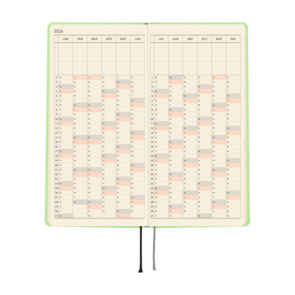 Hobonichi Techo 2026 - Weeks/Wallet Planner Book - Smooth: Melon Sorbet [English/Tall & Slim/Jan Start]