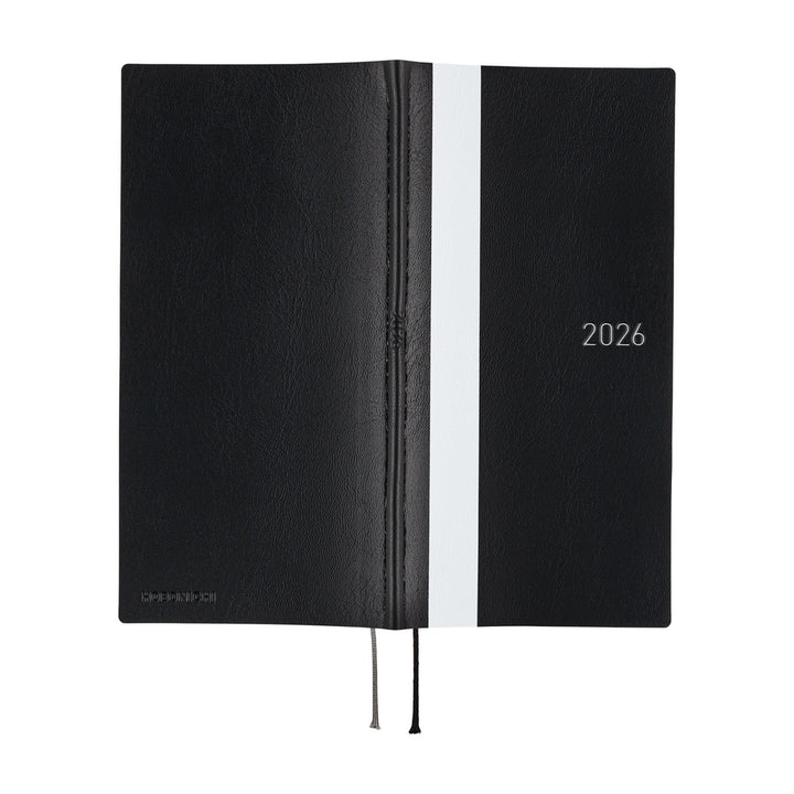 Hobonichi Techo 2026 - Weeks/Wallet Planner Book - White Line: Black [ENG/Tall & Slim/Jan Start]