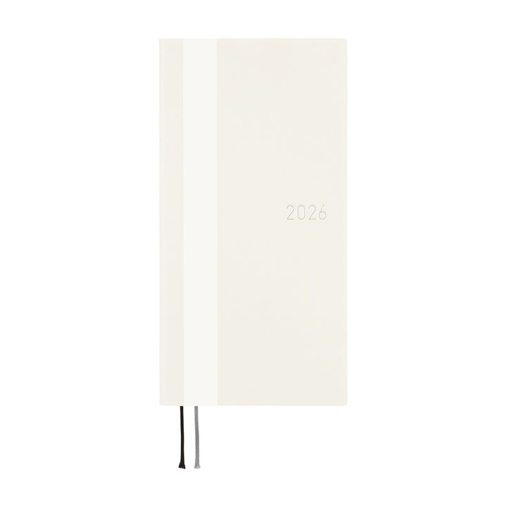 Hobonichi Techo 2026 - Weeks/Wallet Planner Book - White Line: Ivory (English/Monday Start/January Start)