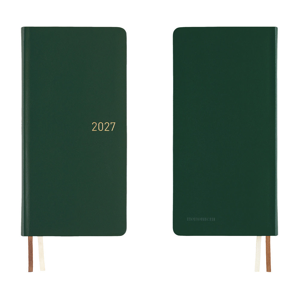 Hobonichi Techo 2027 - Weeks/Wallet Planner Book - Forest Green [English/Tall & Slim/Jan Start]