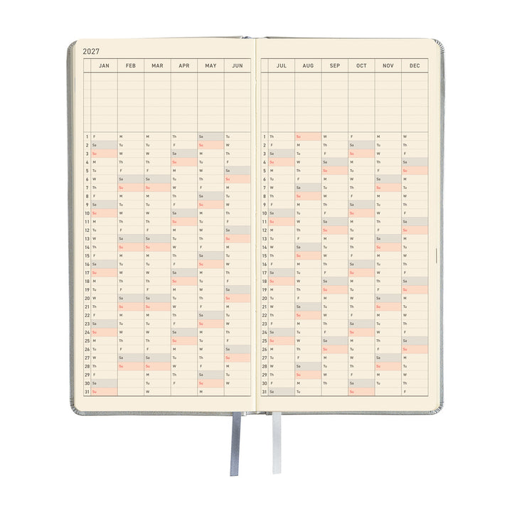 Hobonichi Techo 2027 - Weeks/Wallet Planner Book - Noble Silver [English/Tall & Slim/Jan Start]