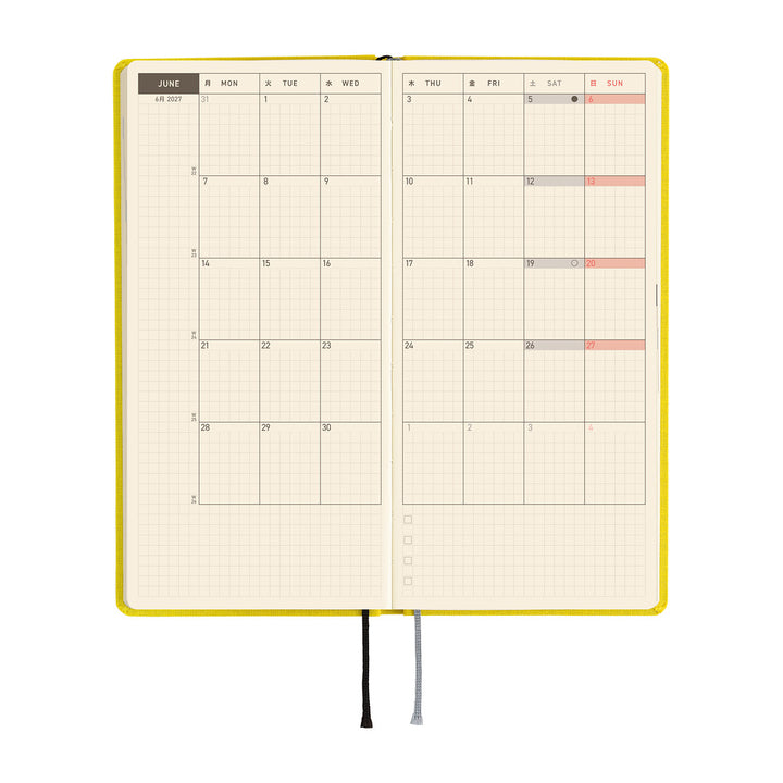 Hobonichi Techo 2027 - Weeks/Wallet Planner Book -  Canaria Yellow [English/Tall & Slim/Jan Start]