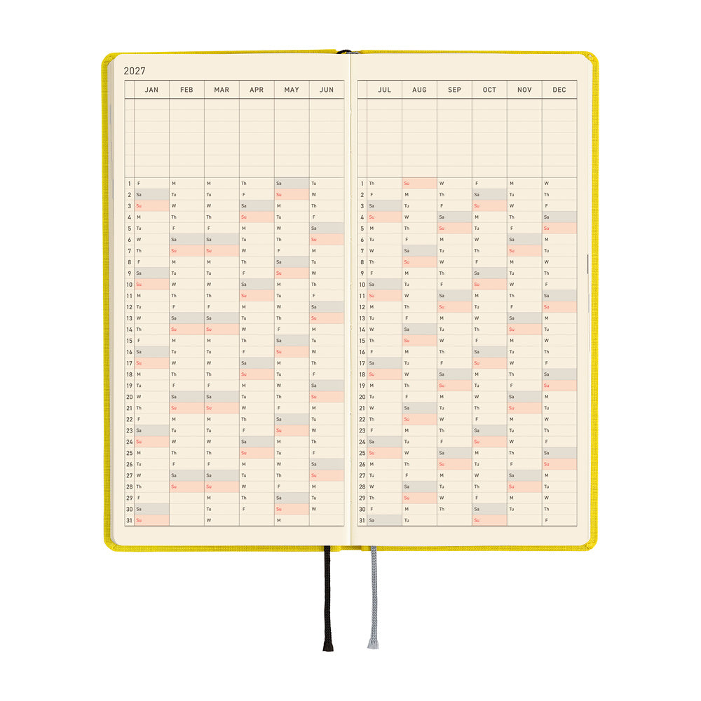 Hobonichi Techo 2027 - Weeks/Wallet Planner Book -  Canaria Yellow [English/Tall & Slim/Jan Start]