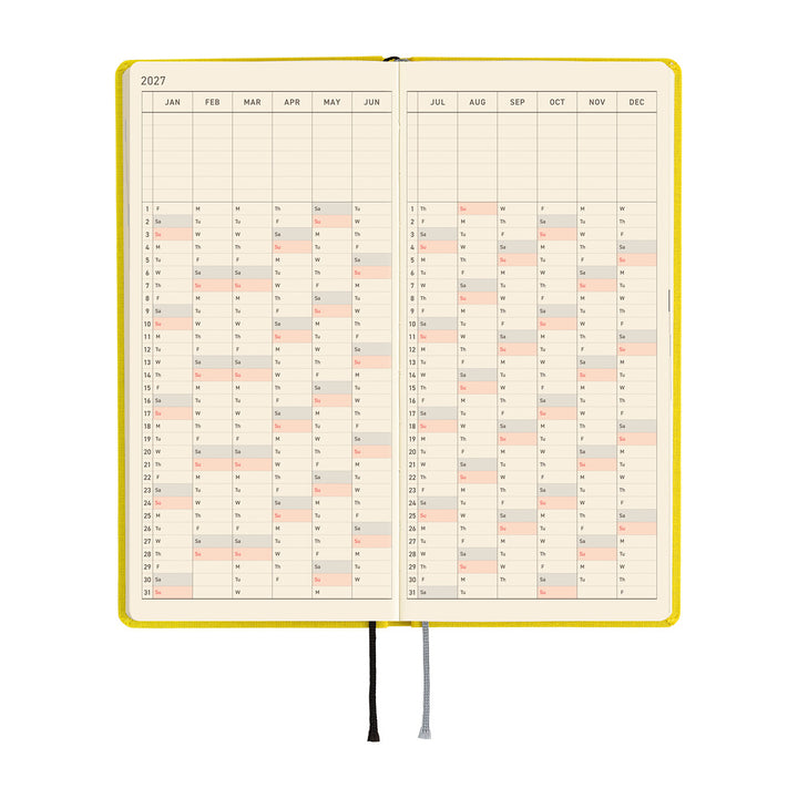 Hobonichi Techo 2027 - Weeks/Wallet Planner Book -  Canaria Yellow [English/Tall & Slim/Jan Start]