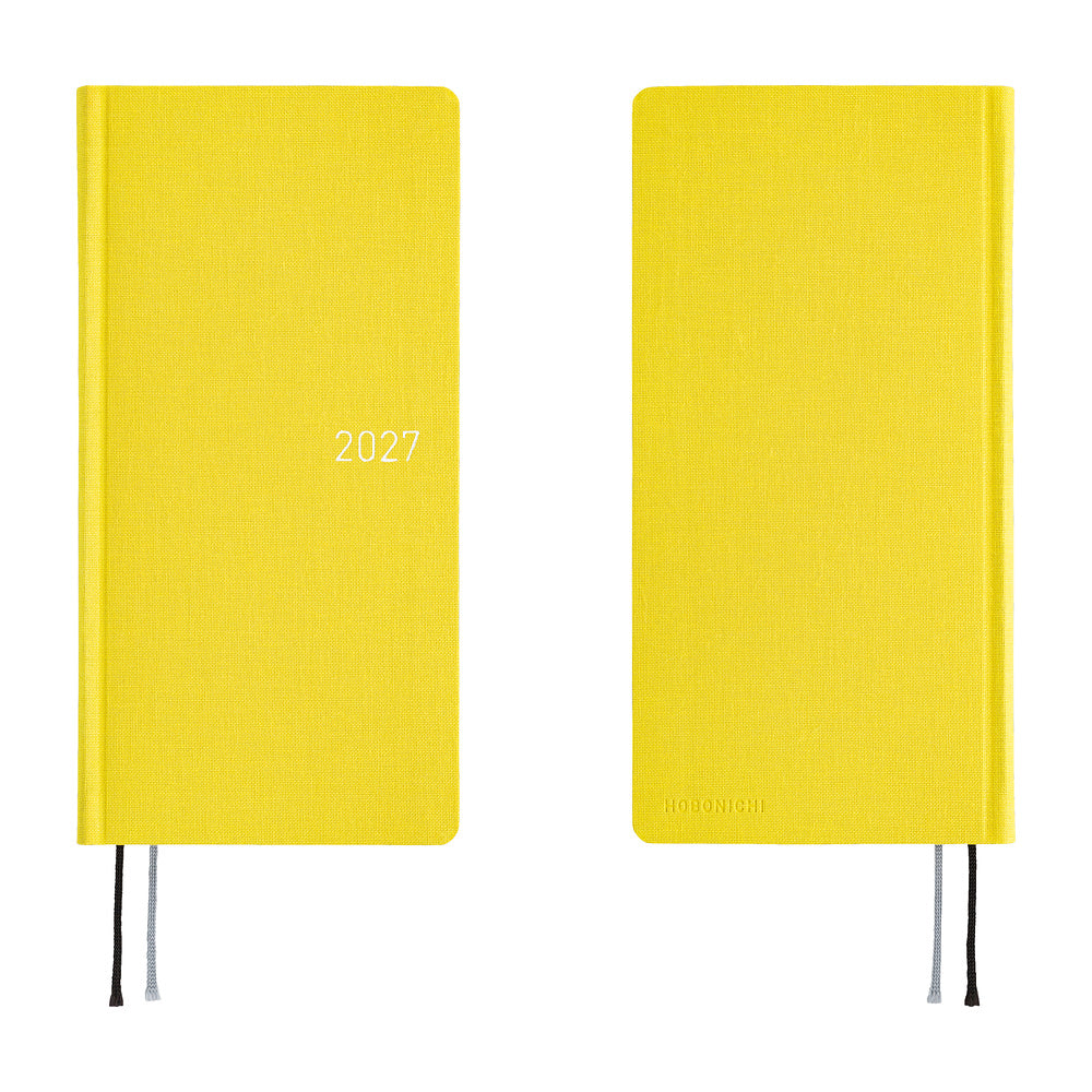 Hobonichi Techo 2027 - Weeks/Wallet Planner Book -  Canaria Yellow [English/Tall & Slim/Jan Start]