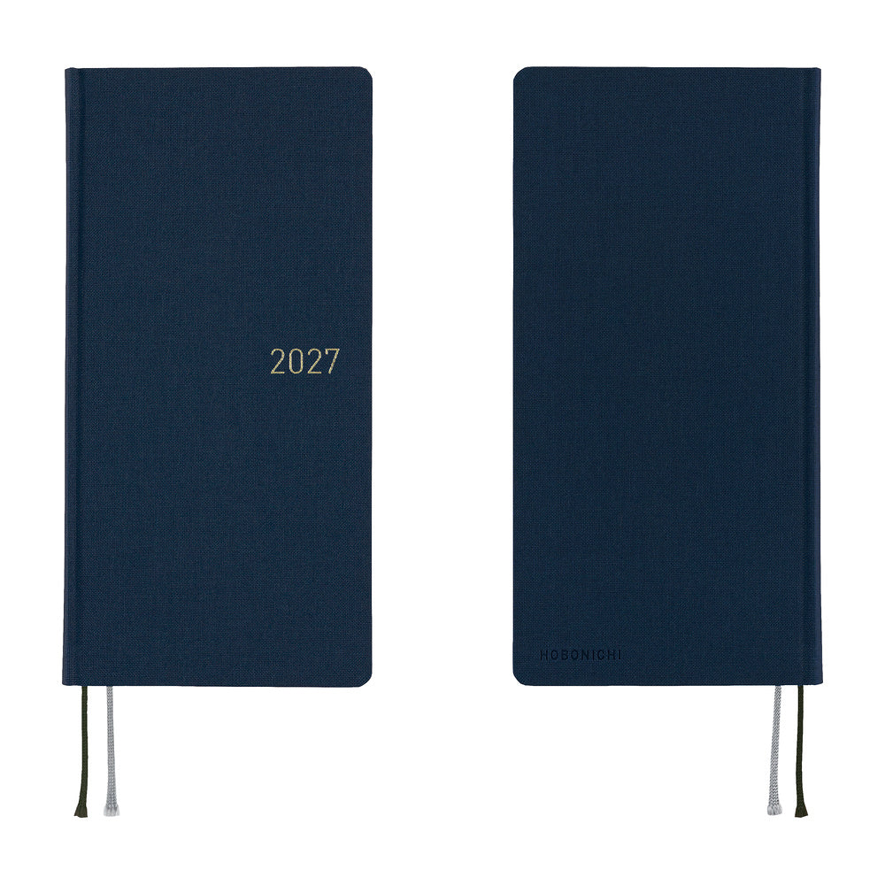 Hobonichi Techo 2027 - Weeks/Wallet Planner Book -  Midnight Blue [English/Tall & Slim/Jan Start]