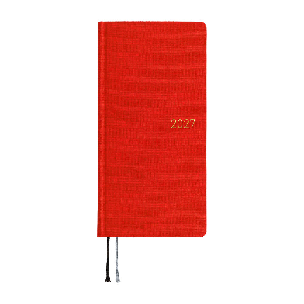 Hobonichi Techo 2027 - Weeks/Wallet Planner Book -  Poppy Red [English/Tall & Slim/Jan Start]