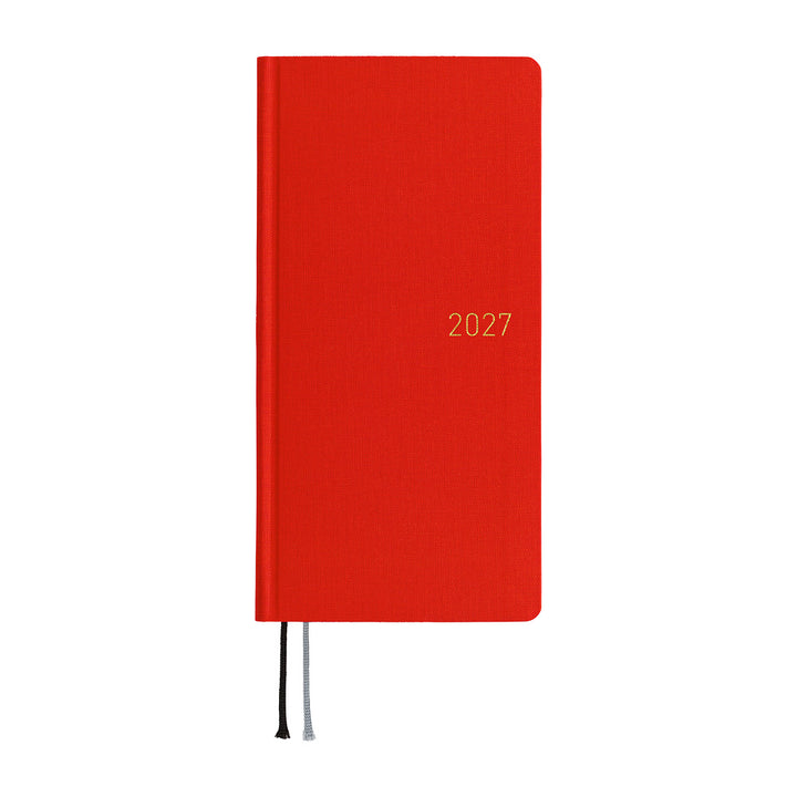 Hobonichi Techo 2027 - Weeks/Wallet Planner Book -  Poppy Red [English/Tall & Slim/Jan Start]