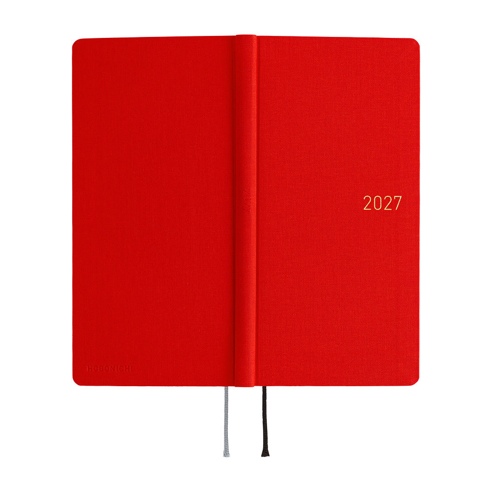 Hobonichi Techo 2027 - Weeks/Wallet Planner Book -  Poppy Red [English/Tall & Slim/Jan Start]