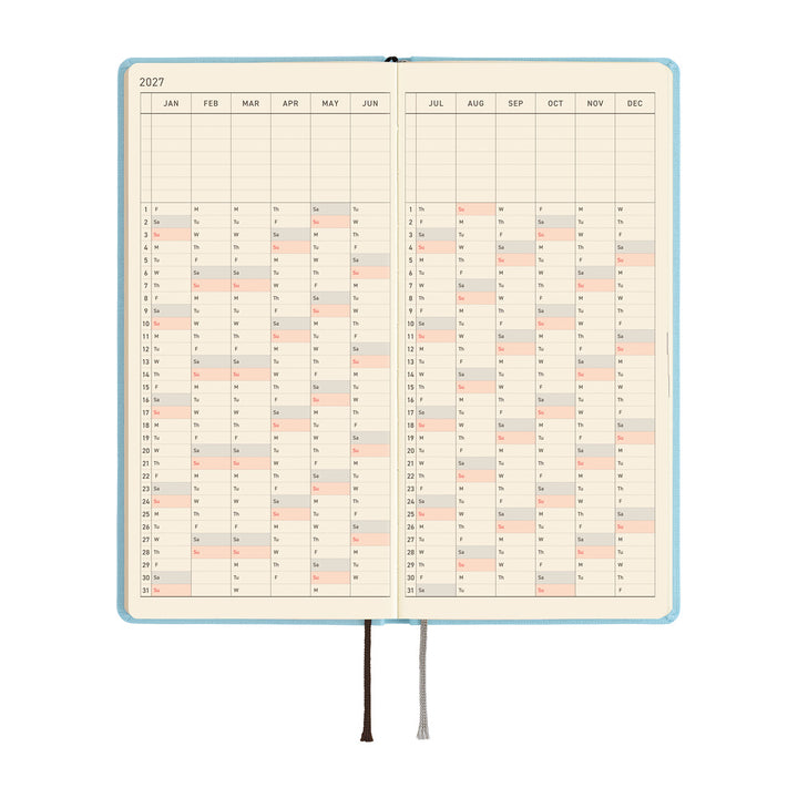 Hobonichi Techo 2027 - Weeks/Wallet Planner Book -  Sea Glass [English/Tall & Slim/Jan Start]