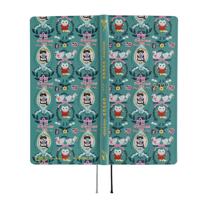 Hobonichi Techo 2027 - Weeks/Wallet Planner Book - White Cat Wallpaper [English/Tall & Slim/Jan Start]