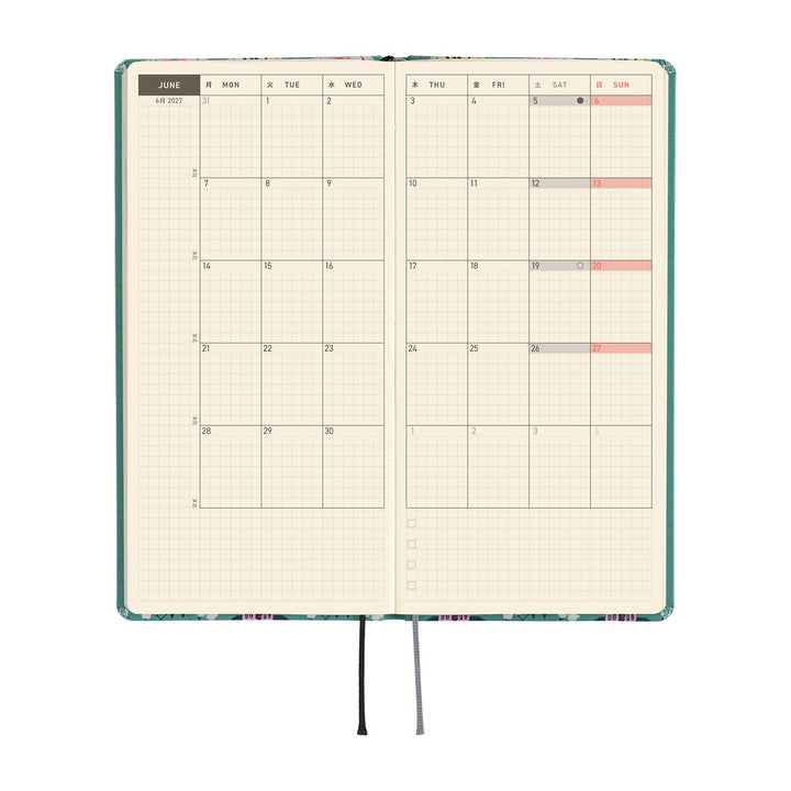 Hobonichi Techo 2027 - Weeks/Wallet Planner Book - White Cat Wallpaper [English/Tall & Slim/Jan Start]