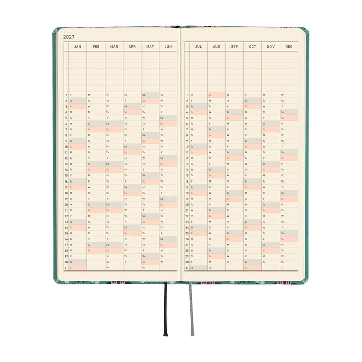 Hobonichi Techo 2027 - Weeks/Wallet Planner Book - White Cat Wallpaper [English/Tall & Slim/Jan Start]