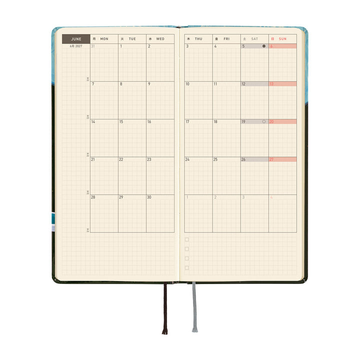 Hobonichi Techo 2027 - Weeks/Wallet Planner Book - Meteor Shower in the Light Blue Forest [English/Tall & Slim/Jan Start]